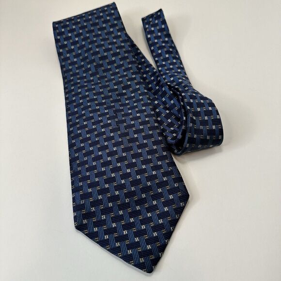 Jos A. Bank, Collection Men's Neck Tie Blue w/Grays 100% Silk USA - Picture 12 of 12